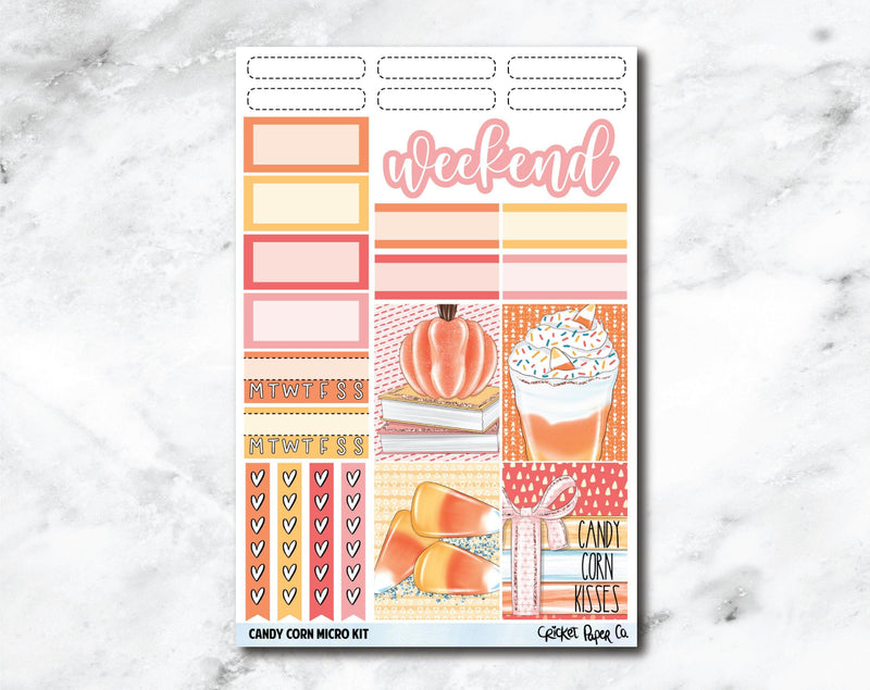 MICRO KIT Planner Stickers - Candy Corn-Cricket Paper Co.