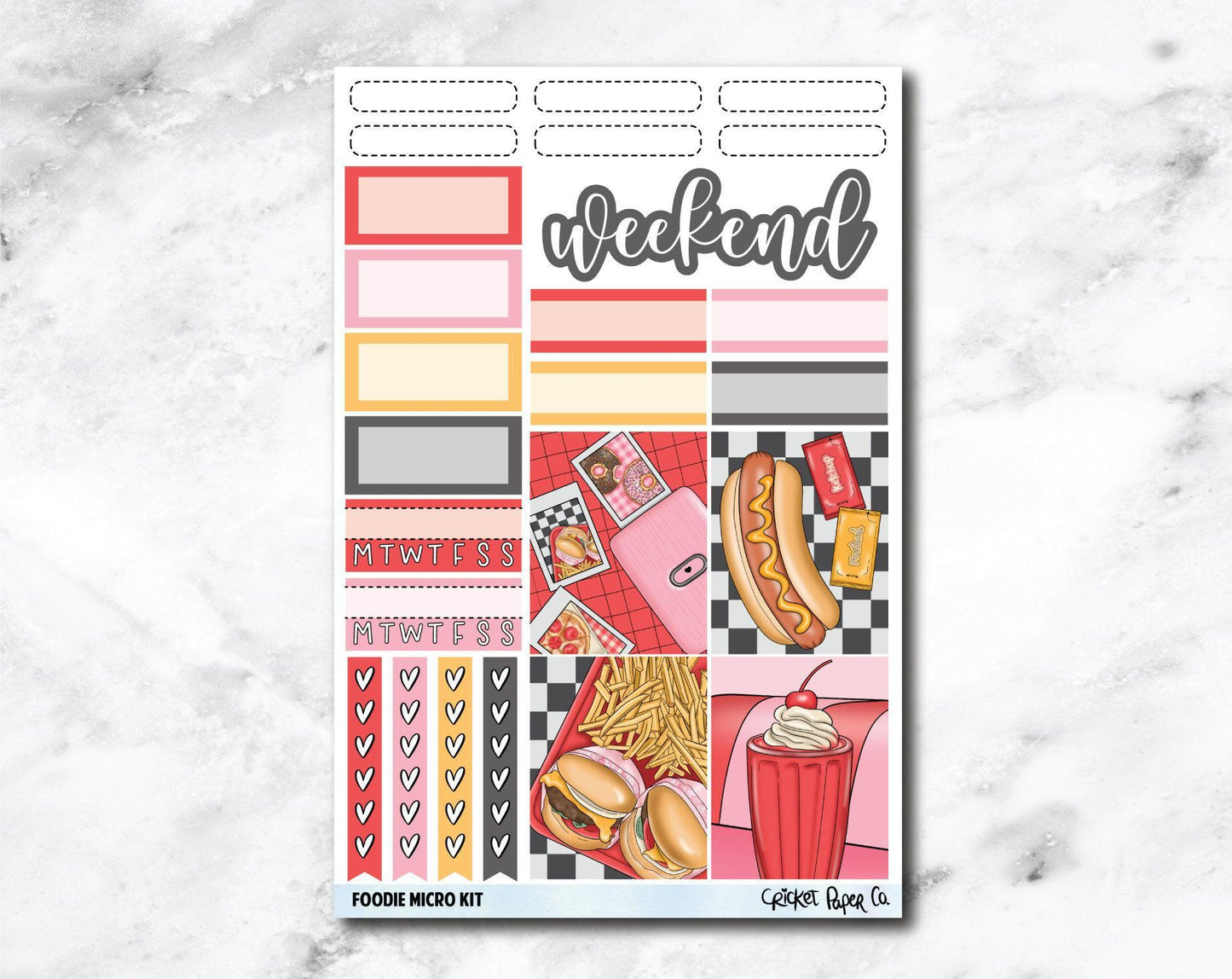 MICRO KIT Planner Stickers - Foodie-Cricket Paper Co.