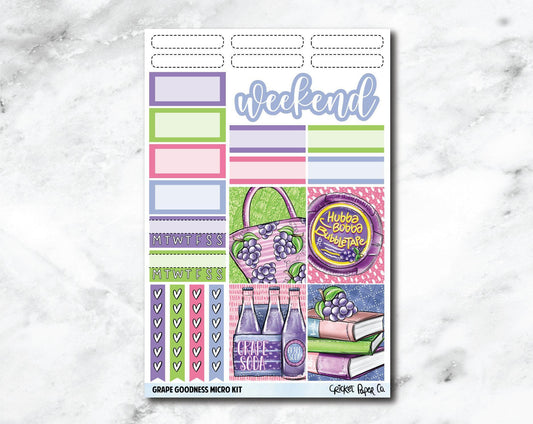 MICRO KIT Planner Stickers - Grape Goodness-Cricket Paper Co.