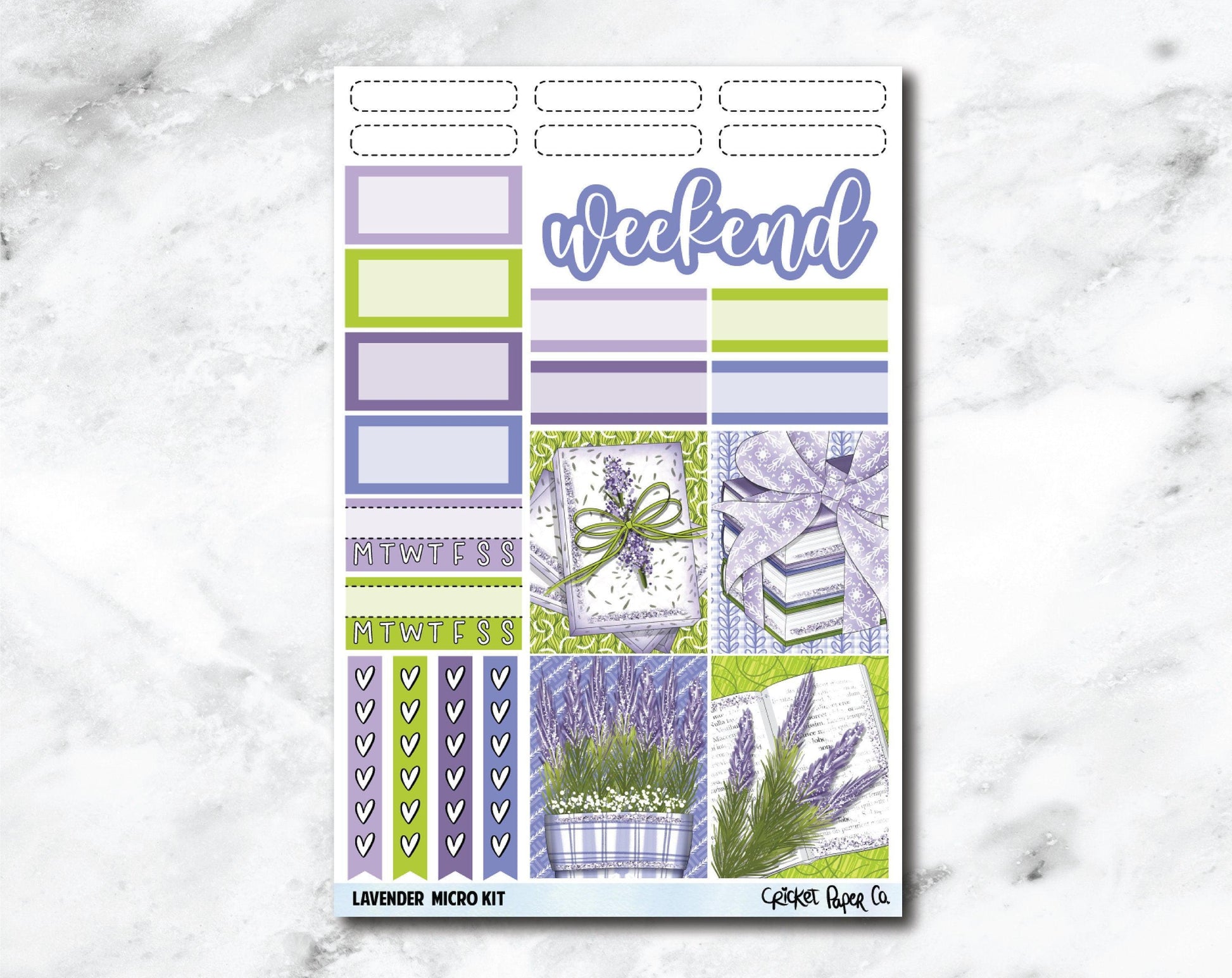 MICRO KIT Planner Stickers - Lavender-Cricket Paper Co.