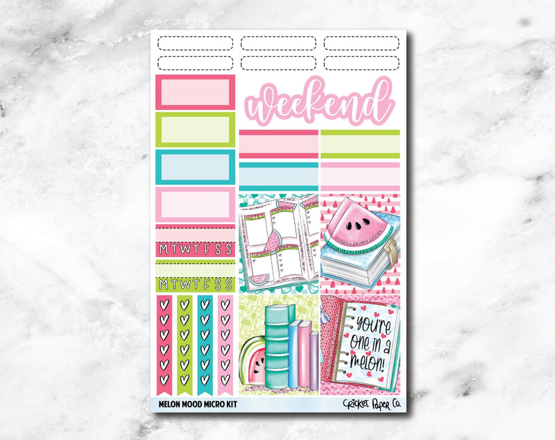MICRO KIT Planner Stickers - Melon Mood-Cricket Paper Co.