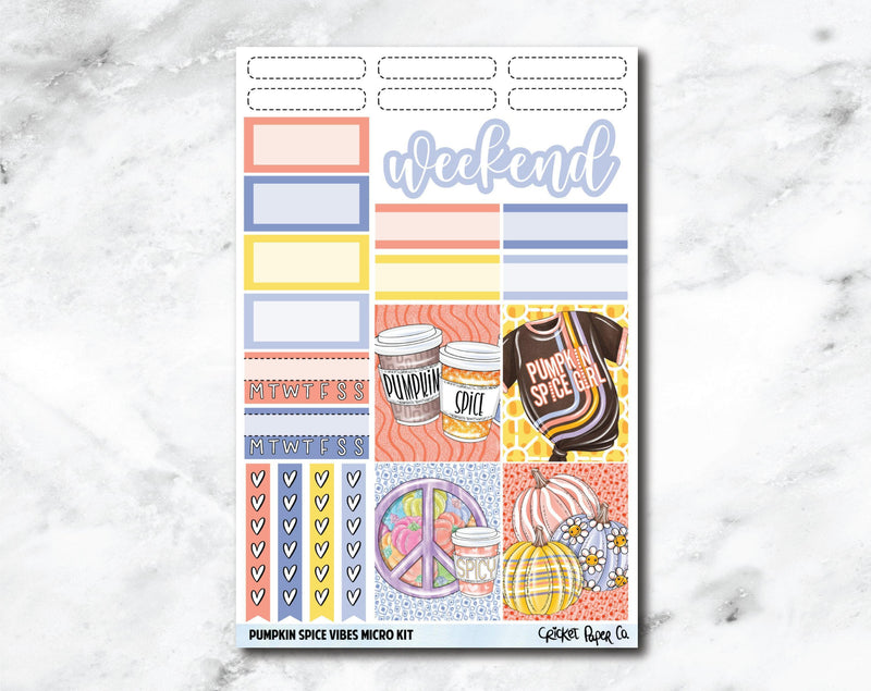 MICRO KIT Planner Stickers - Pumpkin Spice Vibes-Cricket Paper Co.