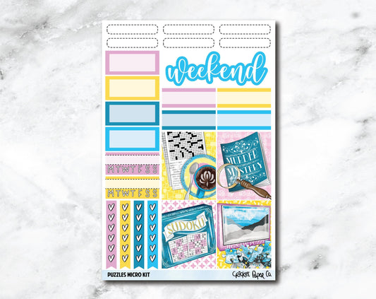 MICRO KIT Planner Stickers - Puzzles-Cricket Paper Co.