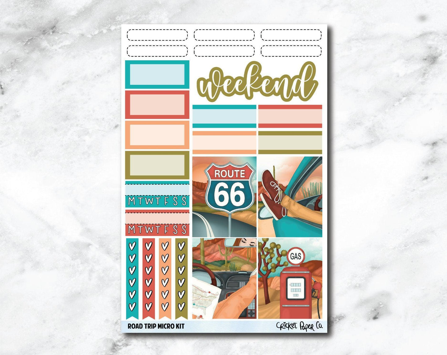 MICRO KIT Planner Stickers - Road Trip-Cricket Paper Co.