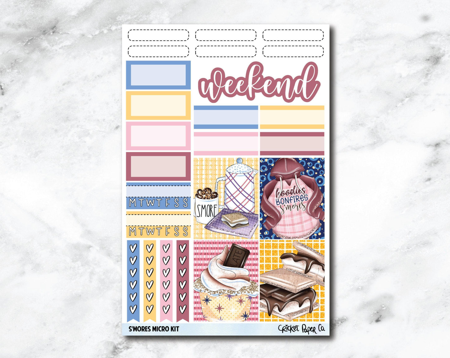 MICRO KIT Planner Stickers - S'mores-Cricket Paper Co.