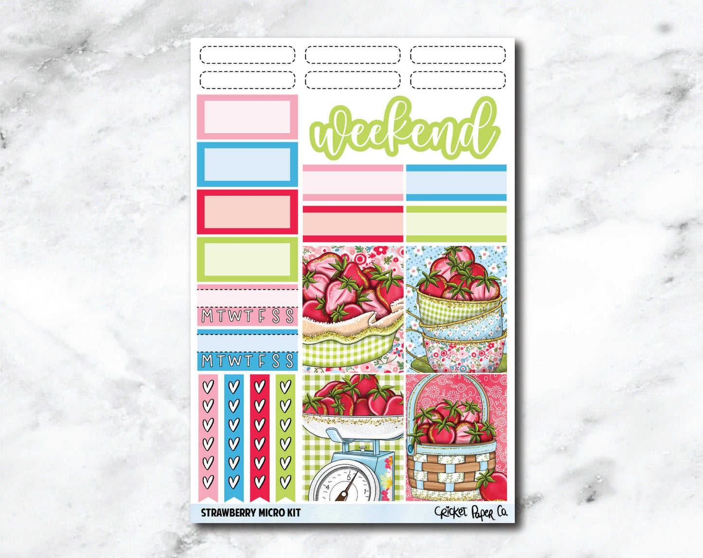MICRO KIT Planner Stickers - Strawberry-Cricket Paper Co.