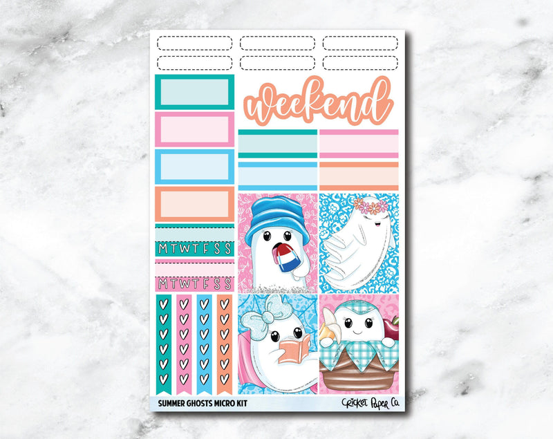 MICRO KIT Planner Stickers - Summer Ghosts-Cricket Paper Co.