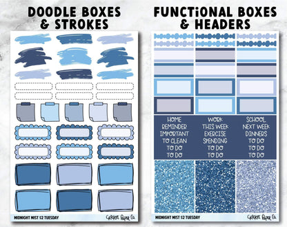 MIDNIGHT MIST Planner Stickers - Full Kit-Cricket Paper Co.