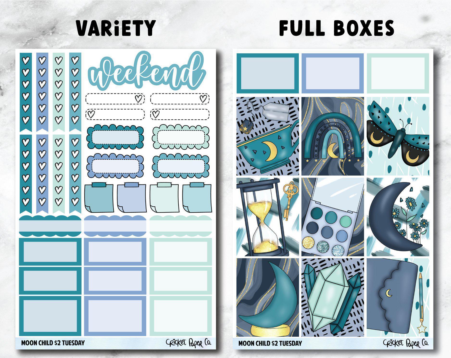 MOON CHILD Planner Stickers - Full Kit-Cricket Paper Co.