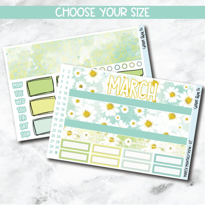 March Monthly View Planner Sticker Kit for 7x9 Planners-Cricket Paper Co.