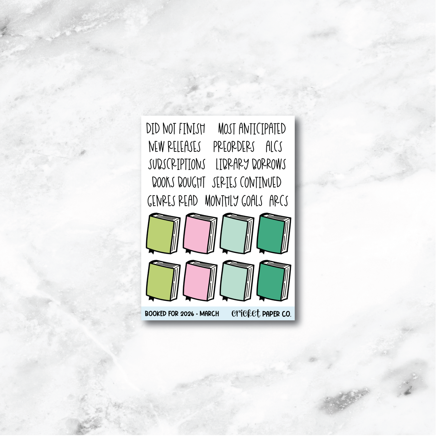 Book and Reading Journal Stickers - March