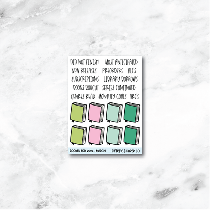 Book and Reading Journal Stickers - March