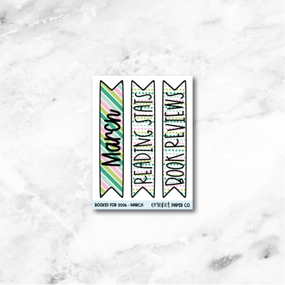 Book and Reading Journal Stickers - March