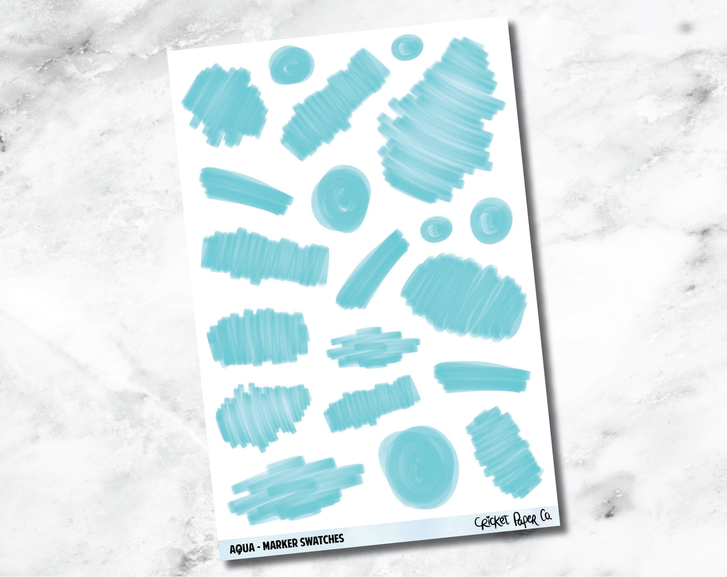 Marker Swatches Planner Stickers - Aqua-Cricket Paper Co.