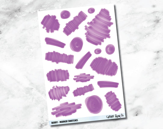 Marker Swatches Planner Stickers - Berry-Cricket Paper Co.
