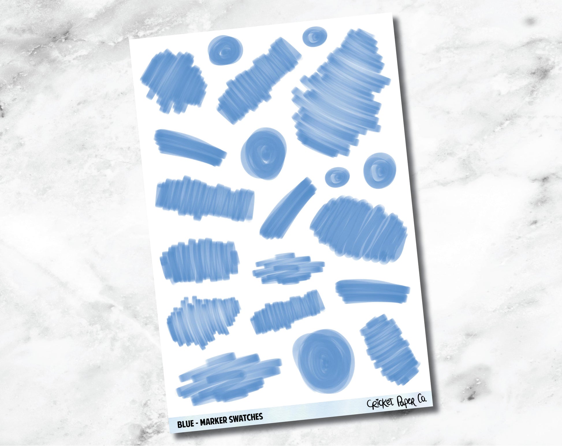Marker Swatches Planner Stickers - Blue-Cricket Paper Co.