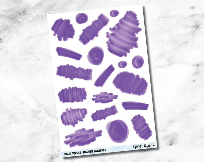Marker Swatches Planner Stickers - Dark Purple-Cricket Paper Co.