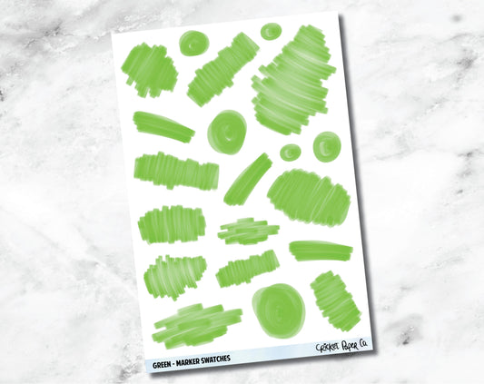 Marker Swatches Planner Stickers - Green-Cricket Paper Co.