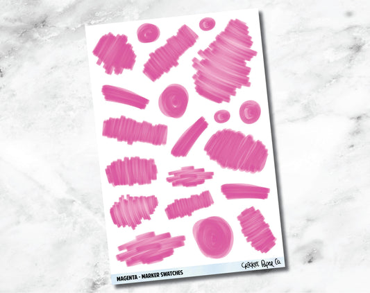 Marker Swatches Planner Stickers - Magenta-Cricket Paper Co.