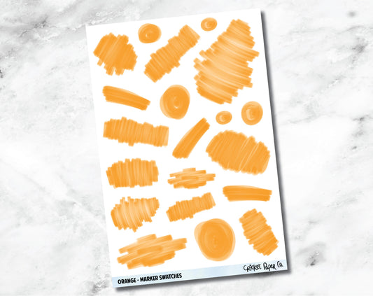 Marker Swatches Planner Stickers - Orange-Cricket Paper Co.