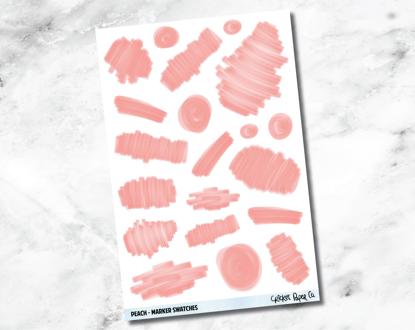 Marker Swatches Planner Stickers - Peach-Cricket Paper Co.