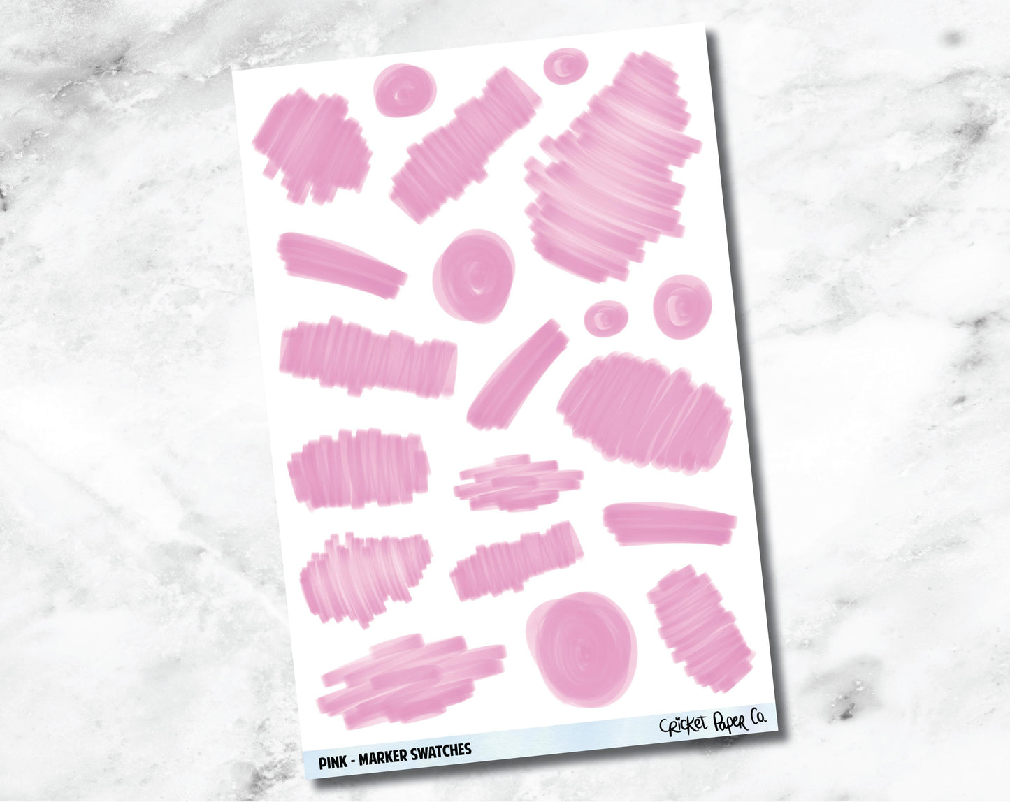 Marker Swatches Planner Stickers - Pink-Cricket Paper Co.