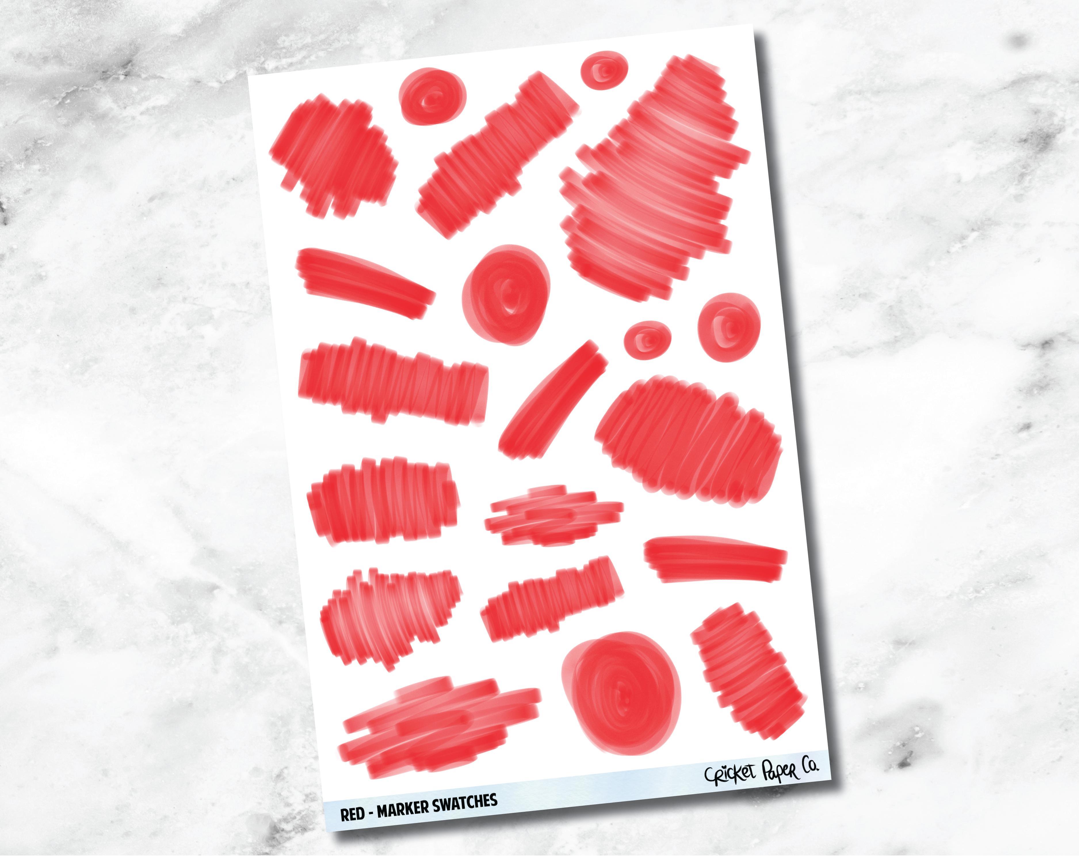 Marker Swatches Planner Stickers - Red – Cricket Paper Co.