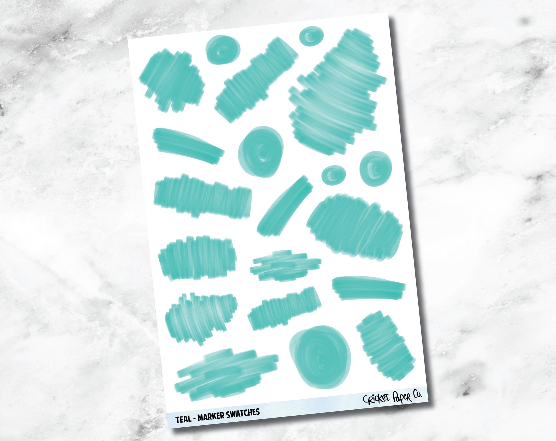 Marker Swatches Planner Stickers - Teal-Cricket Paper Co.