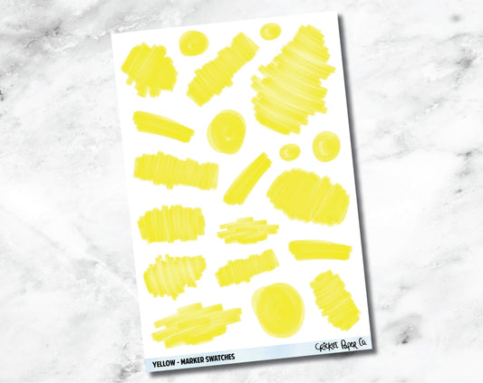 Marker Swatches Planner Stickers - Yellow-Cricket Paper Co.