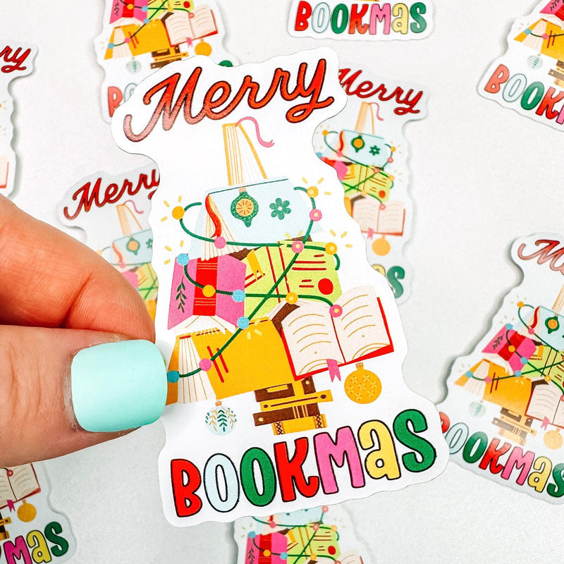 Merry Bookmas Book Tree - Bookish Vinyl Sticker-Cricket Paper Co.
