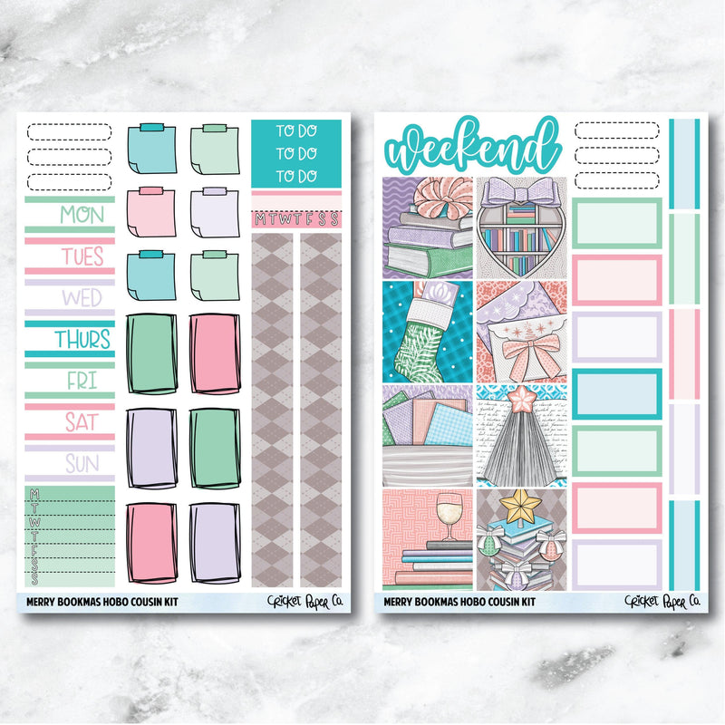 Merry Bookmas HOBONICHI COUSIN Planner Stickers Mini Kit-Cricket Paper Co.