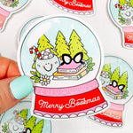 Merry Bookmas Snow Globe - Bookish Vinyl Sticker-Cricket Paper Co.