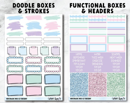 NOSTALGIC 90s Planner Stickers - Full Kit-Cricket Paper Co.
