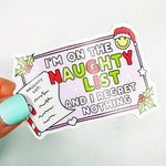 Naughty List No Regrets - Decorative Vinyl Sticker-Cricket Paper Co.