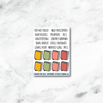 Book and Reading Journal Stickers - November