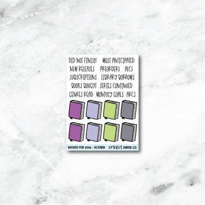 Book and Reading Journal Stickers - October