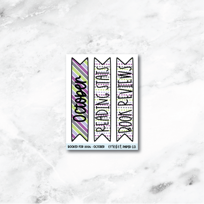 Book and Reading Journal Stickers - October