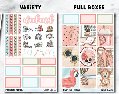 PEACHY POOL Planner Stickers - Full Kit-Cricket Paper Co.