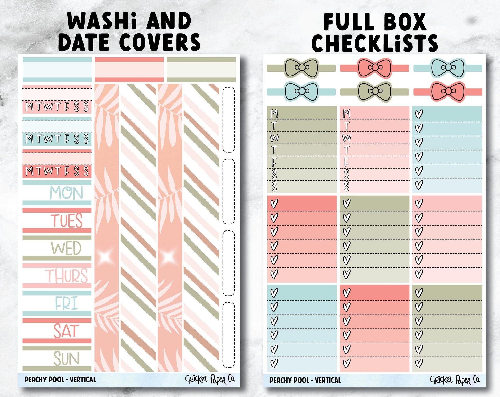 PEACHY POOL Planner Stickers - Full Kit-Cricket Paper Co.