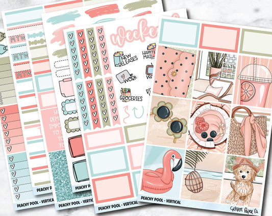 PEACHY POOL Planner Stickers - Full Kit-Cricket Paper Co.