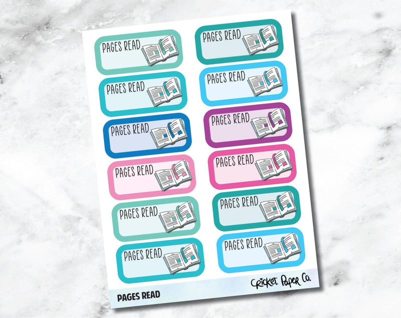 Pages Read - Reading and Bookish Planner Stickers-Cricket Paper Co.