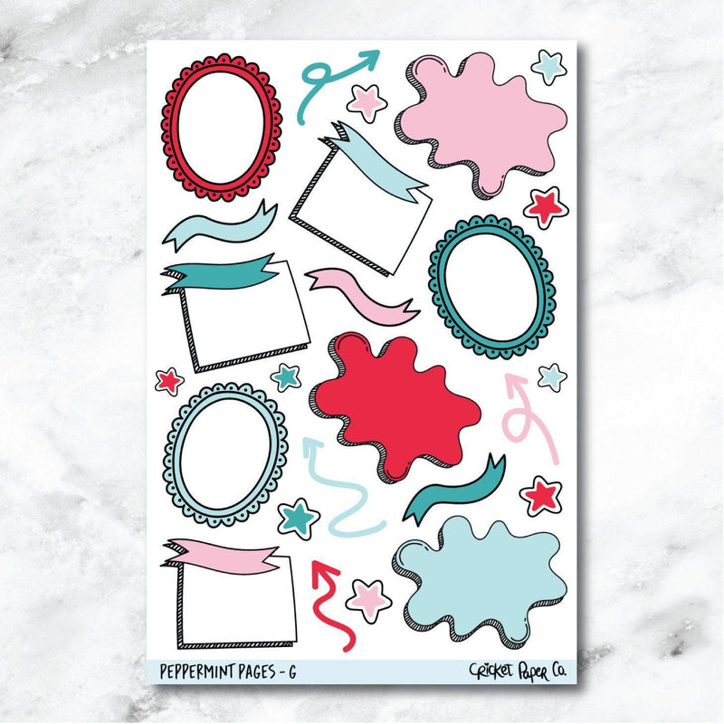 Peppermint Pages Bullet Journal Style Journaling and Planner Stickers - G-Cricket Paper Co.