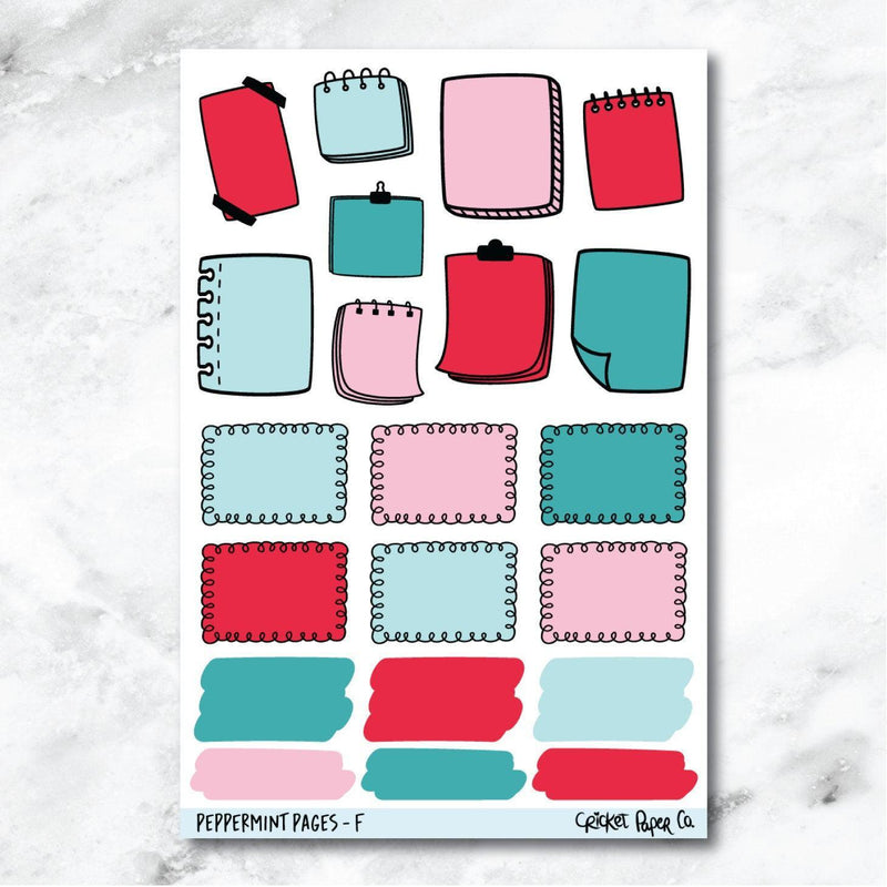 Peppermint Pages Doodle Accents Journaling and Planner Stickers - F-Cricket Paper Co.