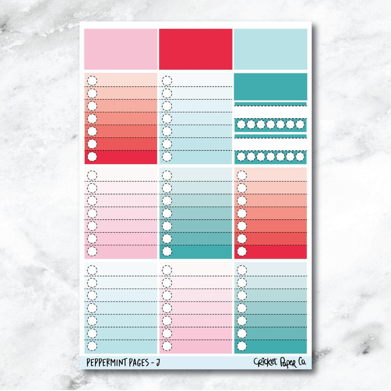 Peppermint Pages Full Box Checklists Journaling and Planner Stickers - J-Cricket Paper Co.