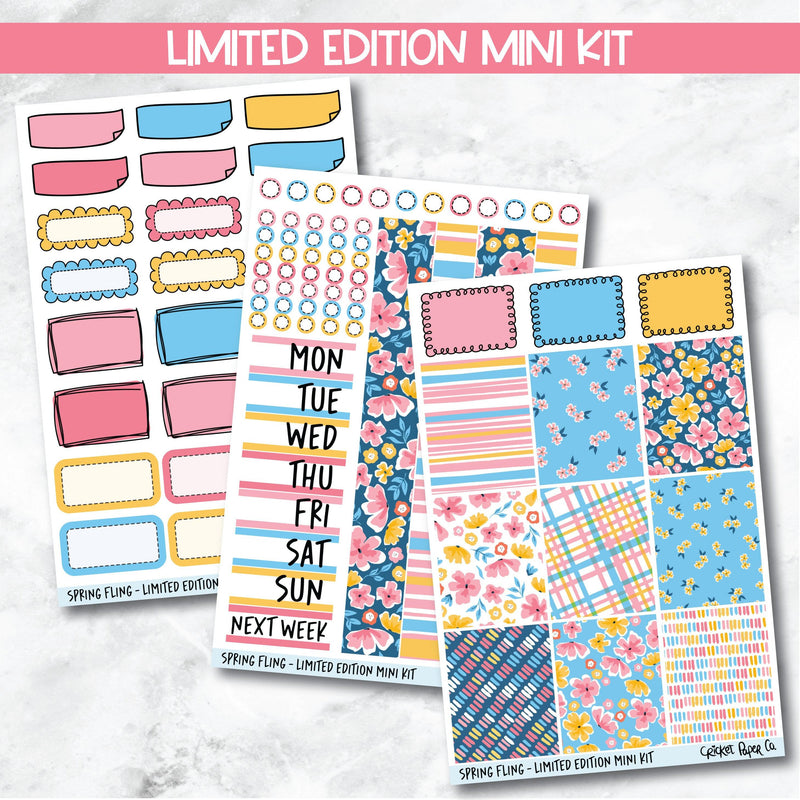 Planner Stickers Limited Edition Mini Kit - Spring Fling-Cricket Paper Co.