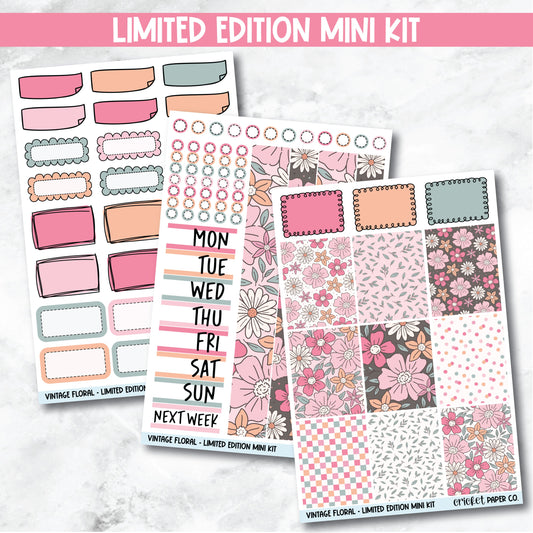 Planner Stickers Limited Edition Mini Kit - Vintage Floral-Cricket Paper Co.