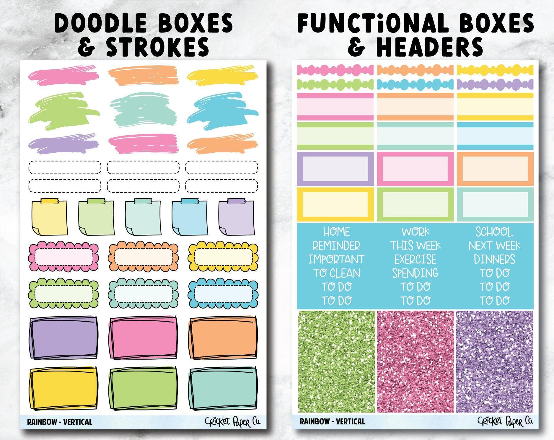 RAINBOW Planner Stickers - Full Kit-Cricket Paper Co.
