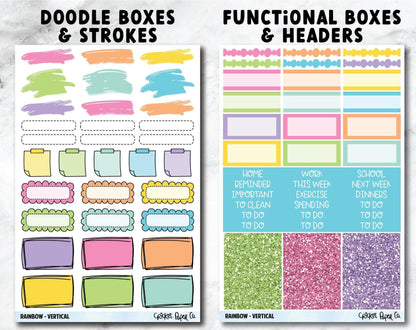 RAINBOW Planner Stickers - Full Kit-Cricket Paper Co.