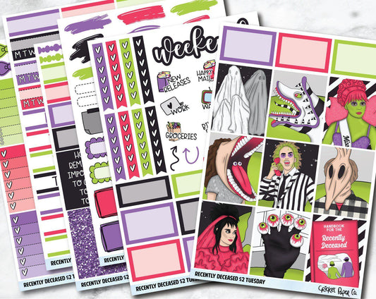 RECENTLY DECEASED Planner Stickers - Full Kit-Cricket Paper Co.
