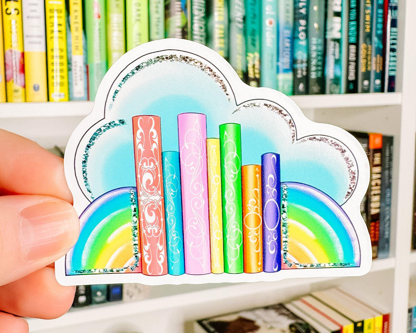 Rainbow Bookends - Bookish Vinyl Sticker-Cricket Paper Co.